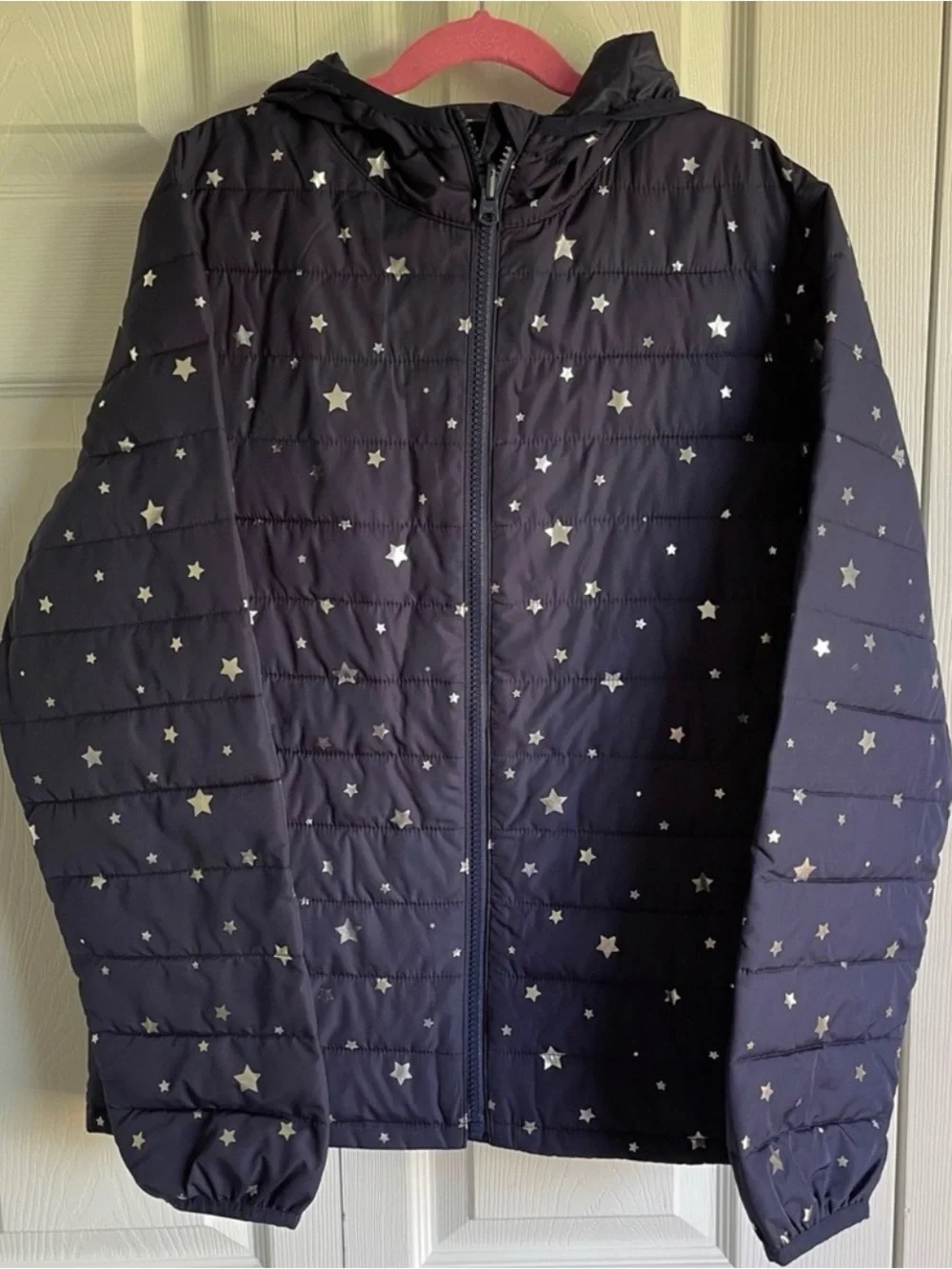 GAP Kids Star-Print Hooded cold control Puffer Jacket - Navy sz XXL